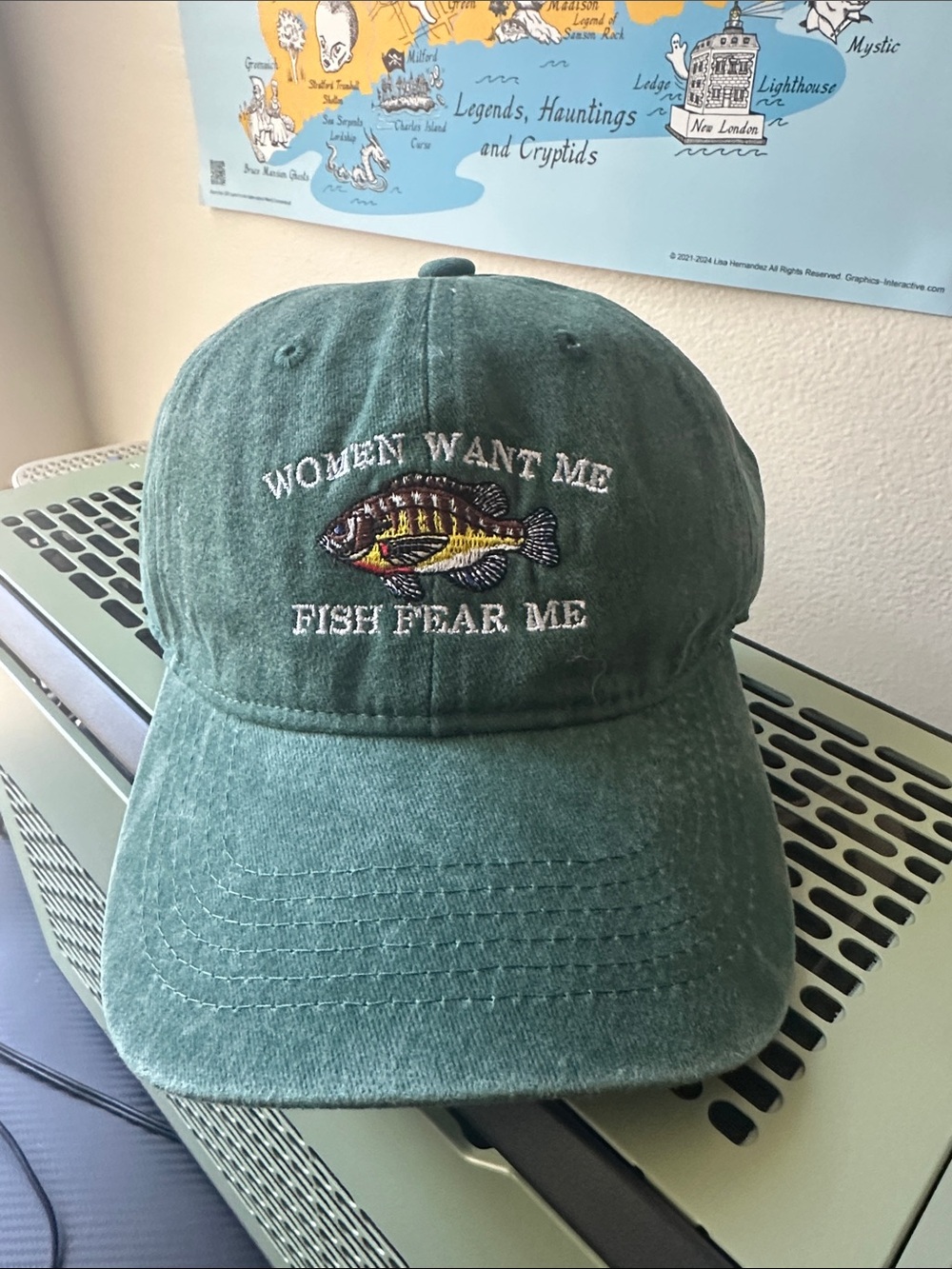 Women Want me Fish Fear me Funny Embroidered Cap
